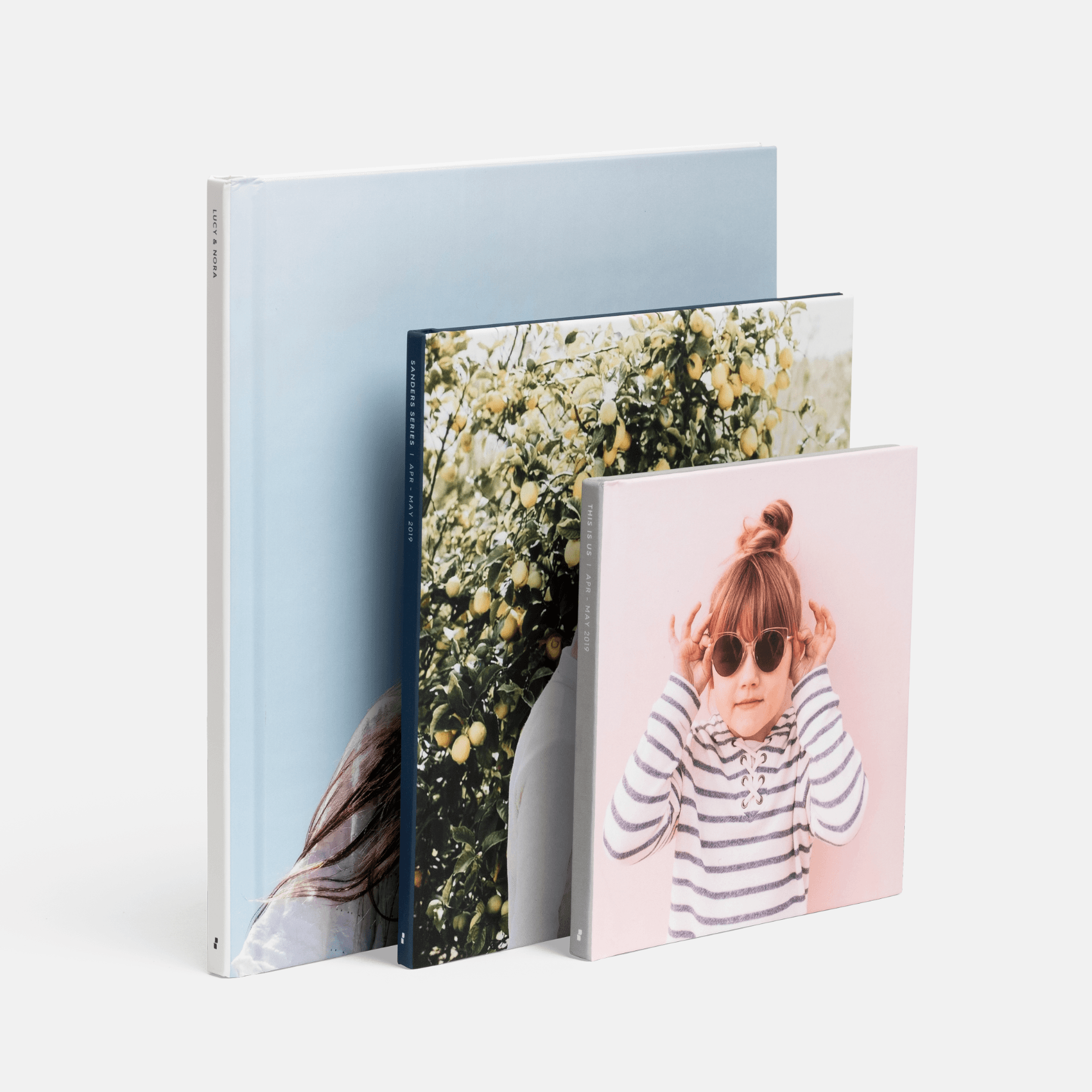 White, gray, and navy color options—or upgrade to a designer cover