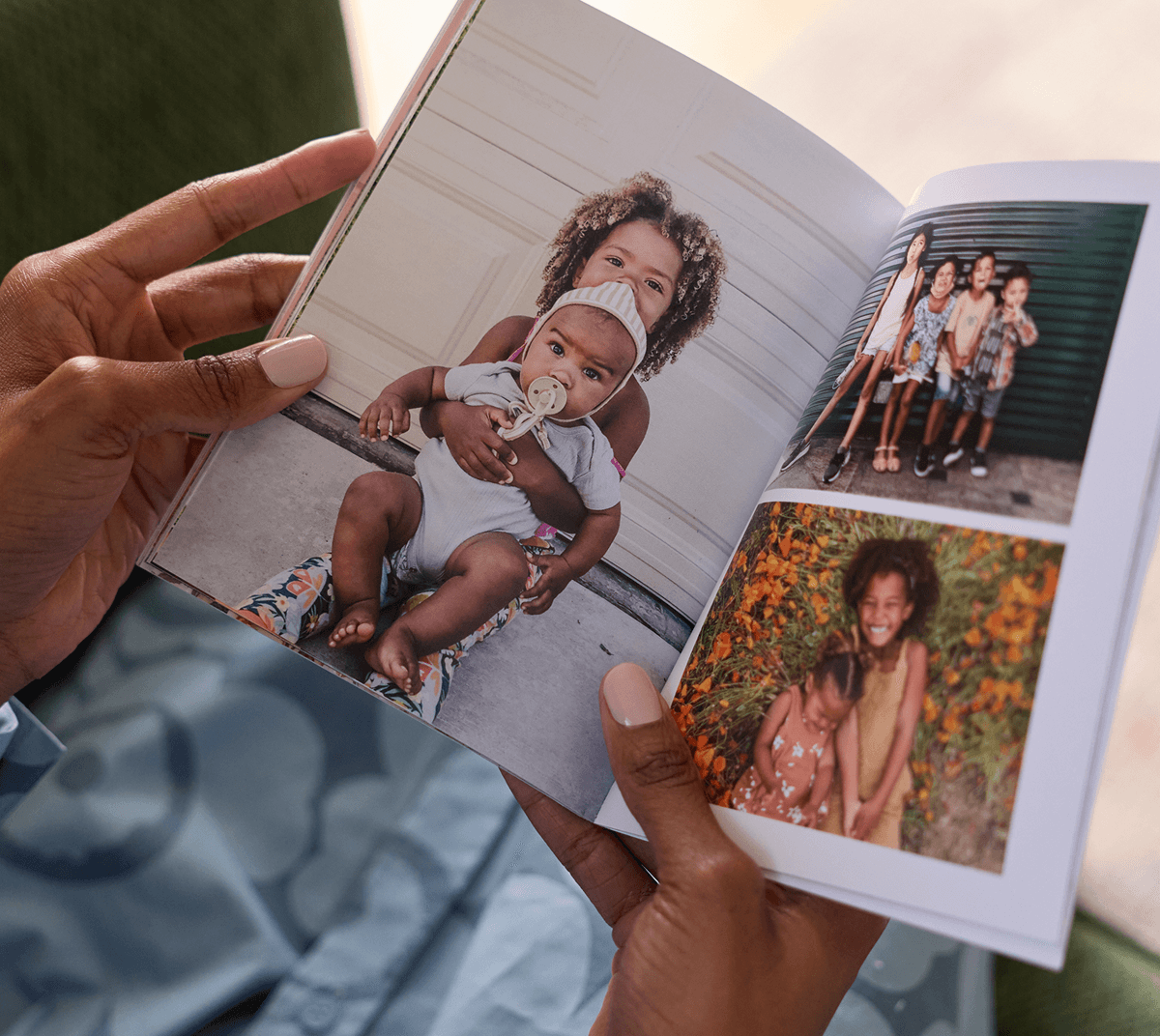 Hands holding open a Monthbook