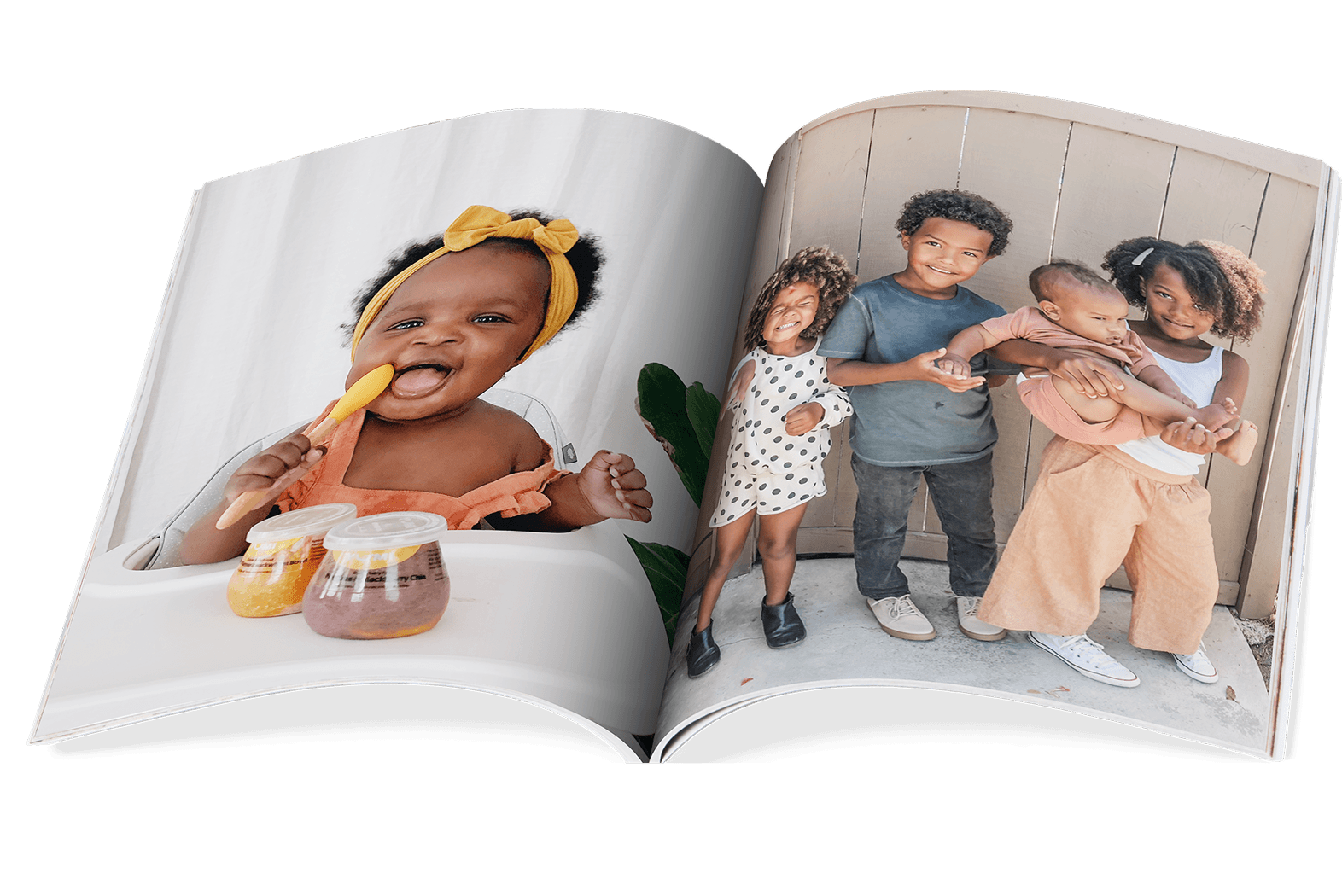 Open Monthbook showing premium photo pages