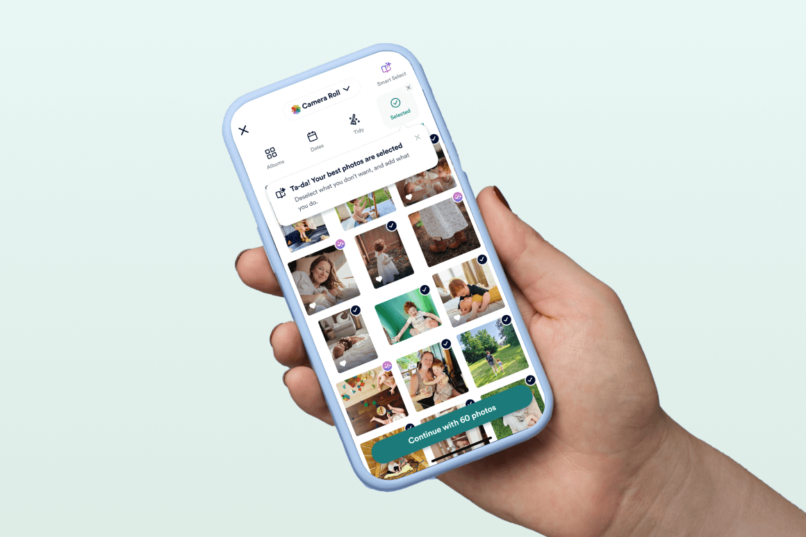 We sort your photos automatically by month